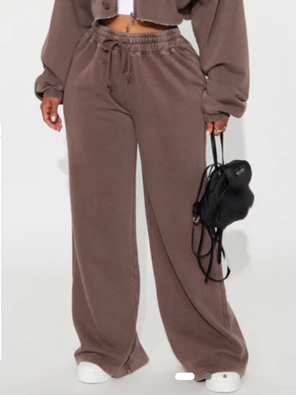 Fashion Nova On The Go Fleece Pants in chocolate